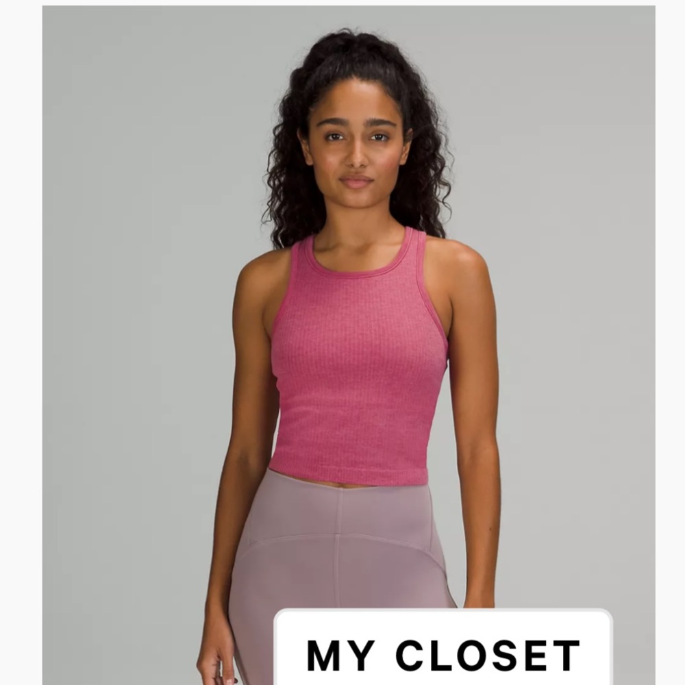 PINKY LYCHEE Ebb to Street Cropped Racerback Tank size 6